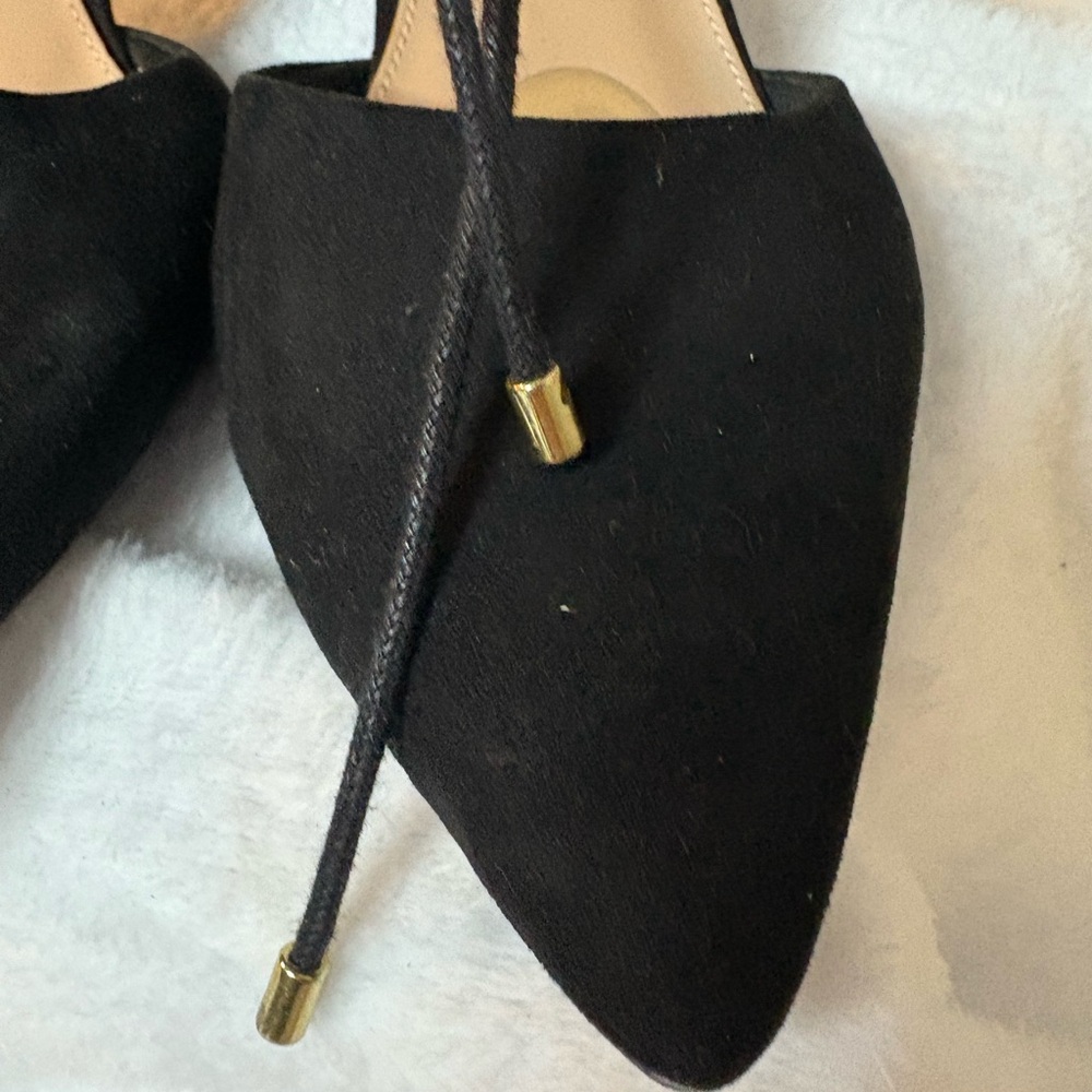 Fioni Women's Shoe KWEN STRAPPY Dress Kitten Heels Black Suede Size 8.5 - Picture 4 of 8
